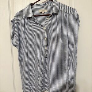 LOFT Blue Striped Shirt